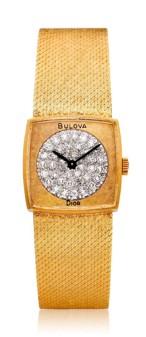 bulova dior 14k gold watch